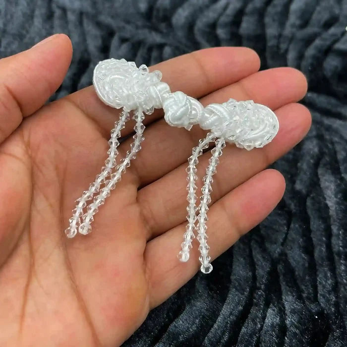 2 Pair | Chinese Knot Tassel Frog Buttons