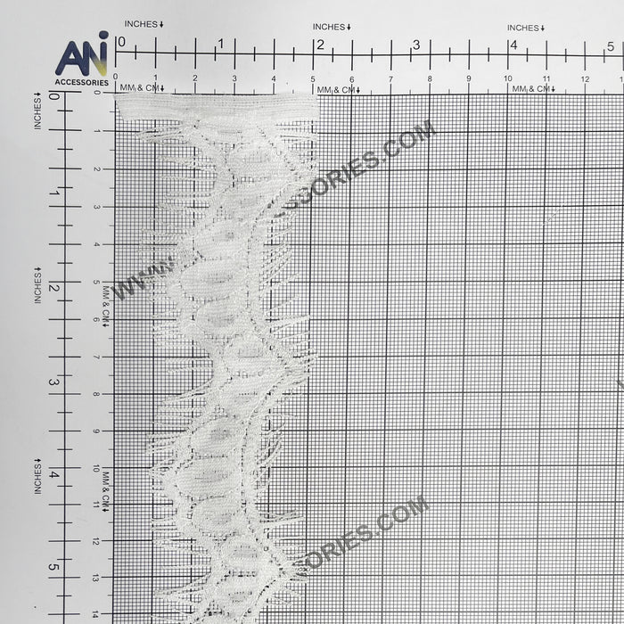 3 Meter White Floral Design Eyelash Lace suitable for crafting and sewing projects