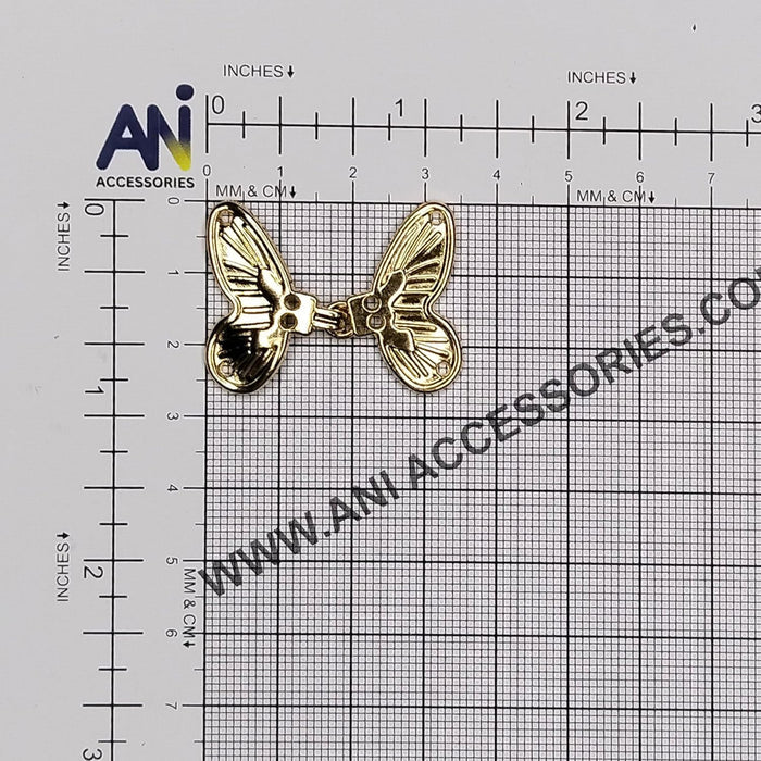 4 Pair | Butterfly Design Frog Closure Buttons