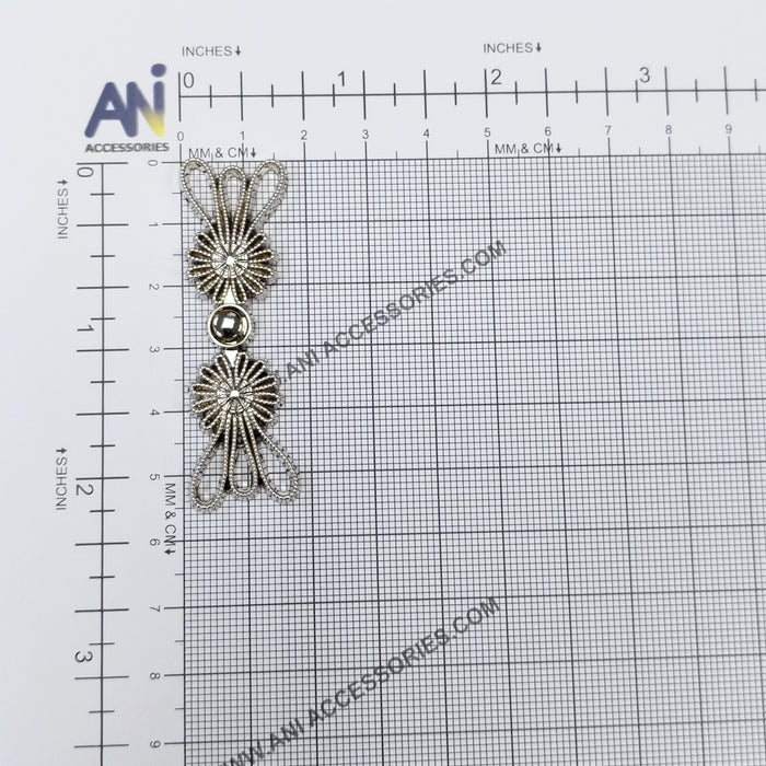 4 Pair | Intricate Silver Frog Metal Button