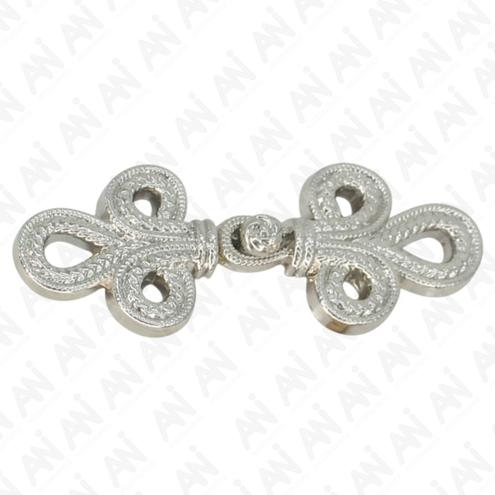 4 Pair | Luxurious intertwined loop frog closure metal button