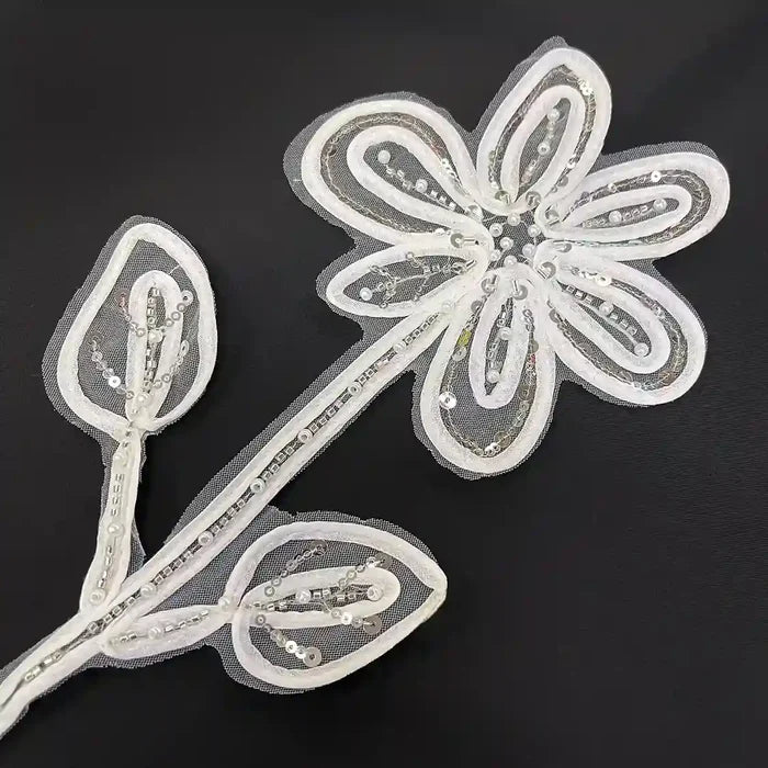Artisanal Pearl-Encrusted Long-Stem Blossom