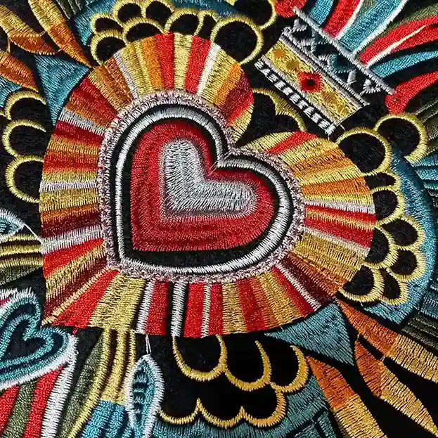 Artisanal Radiant Sacred Heart Mandala Hot fix Patch