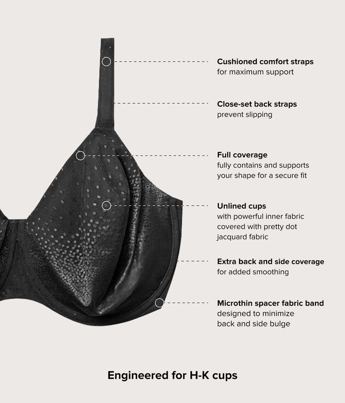 Back Appeal® H-K Cup Underwire Bra Black