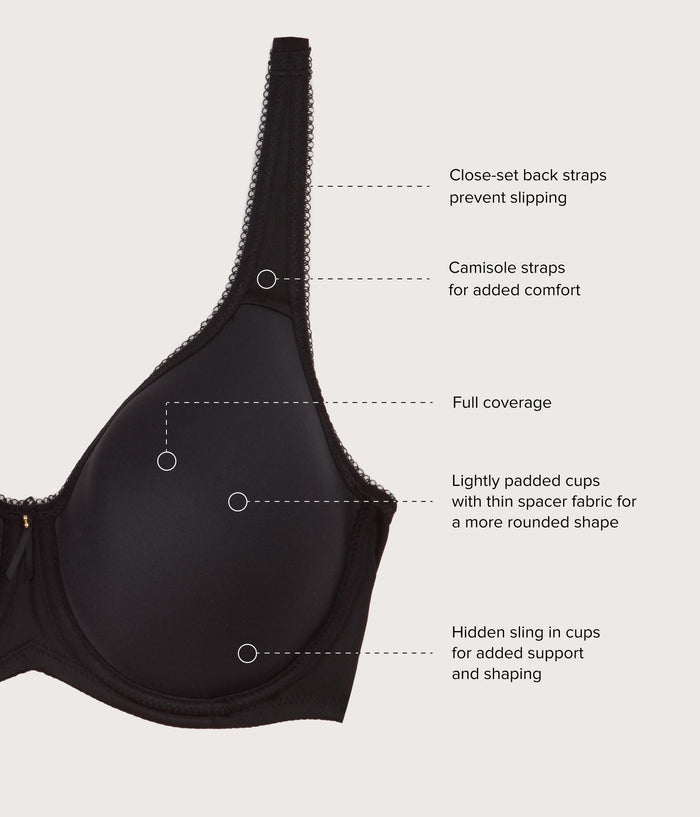 Basic Beauty Spacer Underwire T-Shirt Bra Black