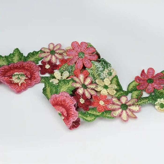 Sew-on embroidery lace trim for dresses, kurtis & bridal outfits by Ani Accessories – soft detailed design