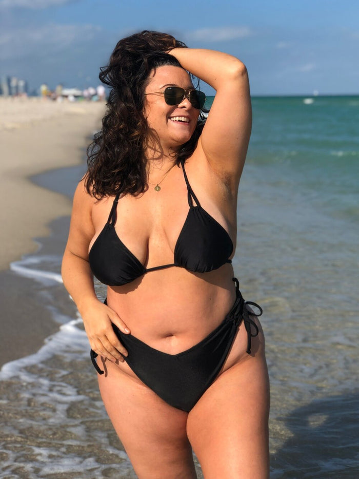 Classic Black Side Tie Bikini Bottom