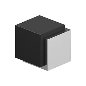 Contemporary Cube Stainless Steel Floor Door Stop, 1-3/4"
