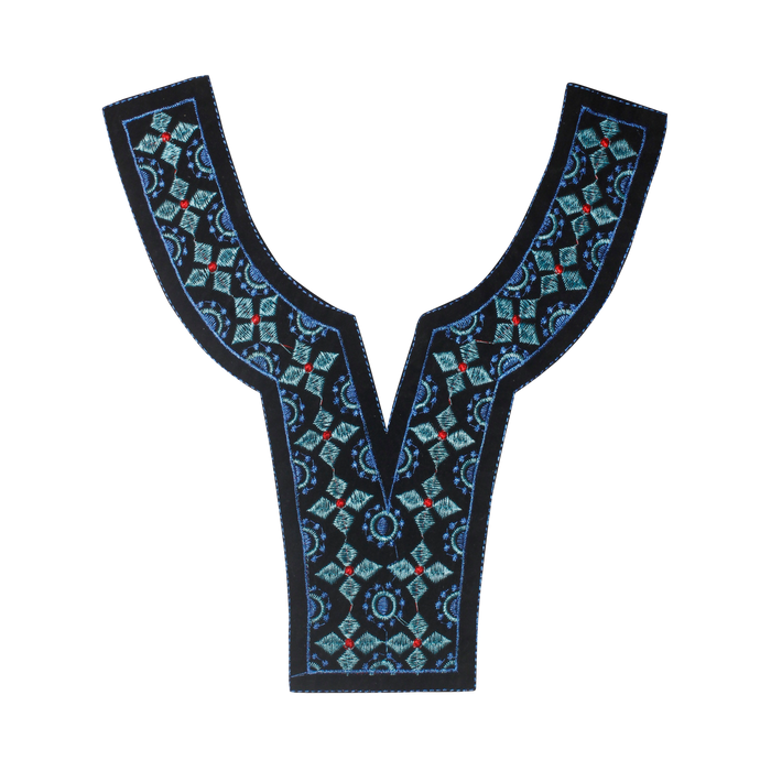Contrasty Blue Round Scoop Neckline
