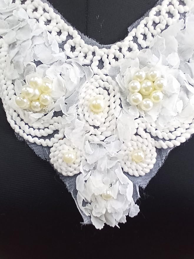 Ani Accessories designer cord pearl neckline with floral touch for sophisticated handcrafted outfits