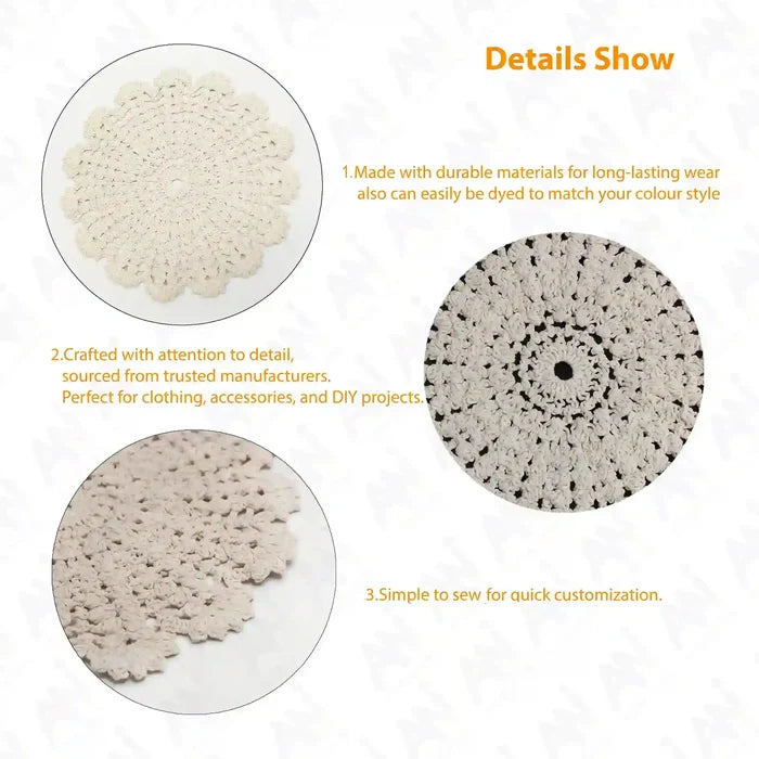 Cut Work Floral Style Crochet Cotton Sew Patch
