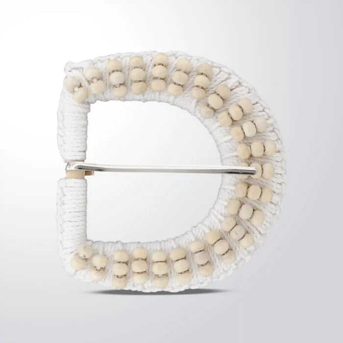 Ani Accessories handmade D prong raffia buckle straw woven buckle for belt bag boho DIY craft decor