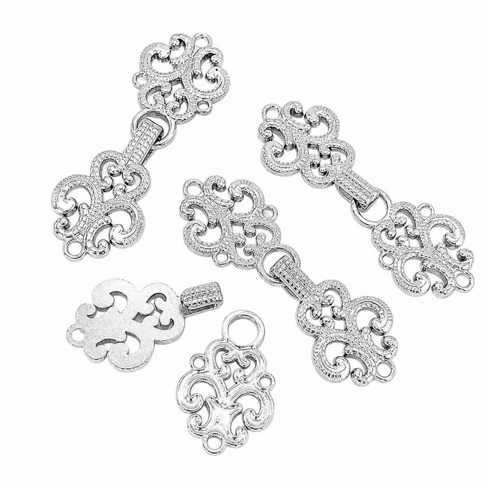 Decorative Metal Toggle Frog Closure Buttons | 4 Pair