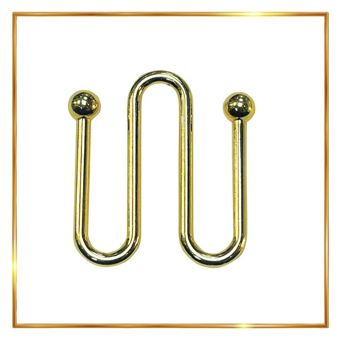 Ani Accessories Double loop golden metal buckle back image of the buckle in the white background