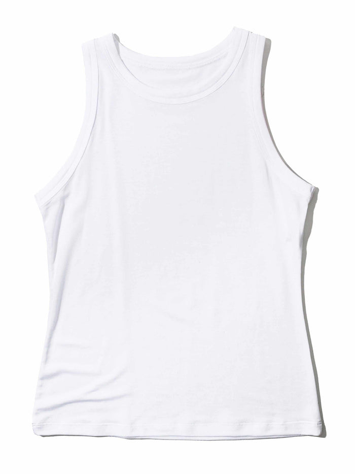 White ECO Rx™ Lite TENCEL Tank Top - Flat Lay Front | Hanky Panky