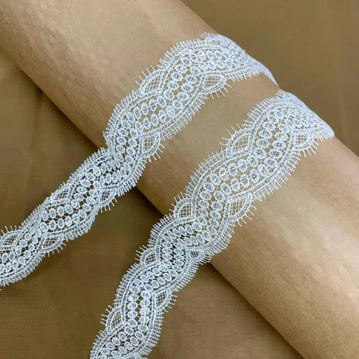 Elegant Oval Floral White Lace | Width 5cm (2 inches) 50mm | SKU-FML-32