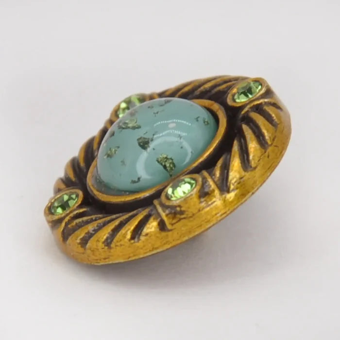 Emerald Stone Shank Metal Button | 20mm(32L)