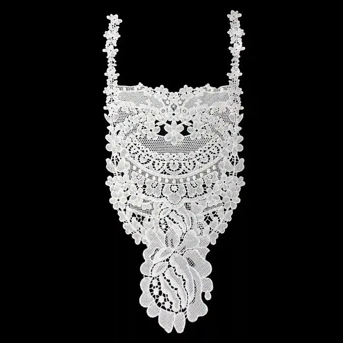 Ani Accessories floral bib yoke featuring delicate floral patterns for refined apparel accents.