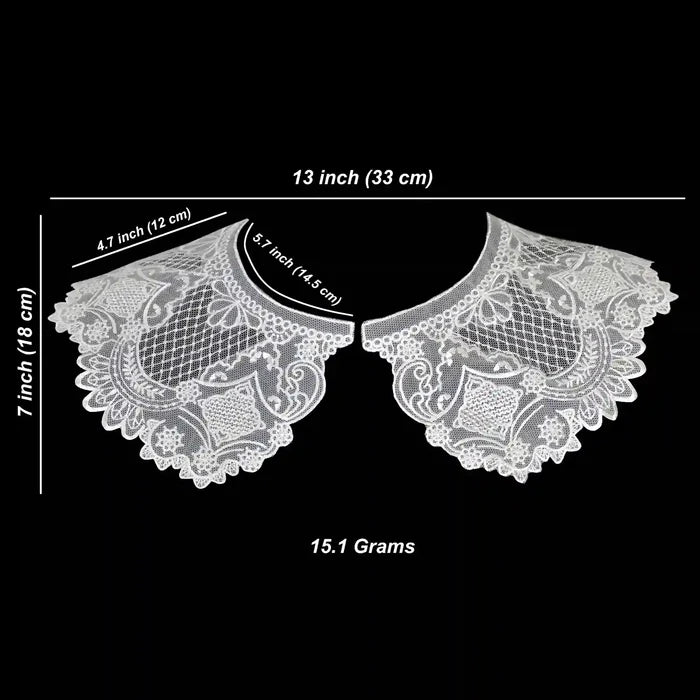 Ani Accessories embroidered floral cutwork cross Peterpan collar applique for dresses kurtis and blouses