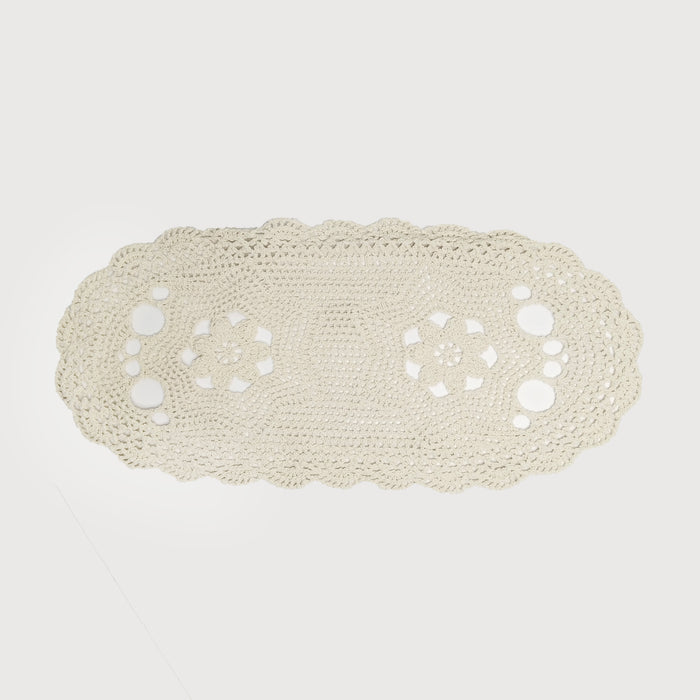 Floral Motif Oval Crochet Patch
