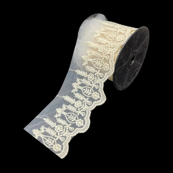 Floral Scallop Net Organza Lace | 2 Meters | CE-12