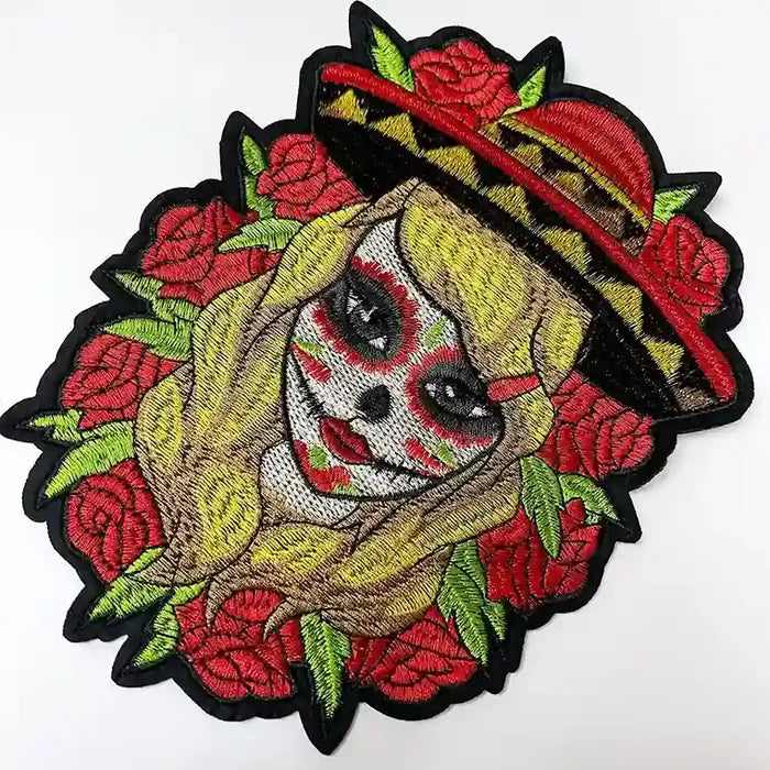 La Catrina Sombrero Embroidered Hot-Fix Patch