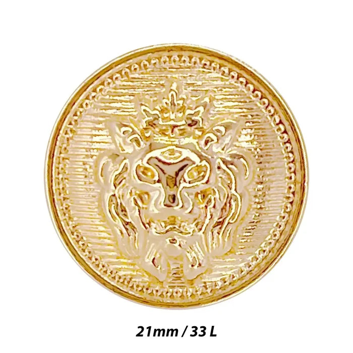 Lion Gold Color Metal Buttons | 18mm(28L) & 21mm(33L)