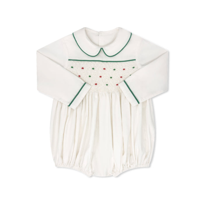 Lullaby Set - Timothy Bubble - White Corduroy with Garland Green