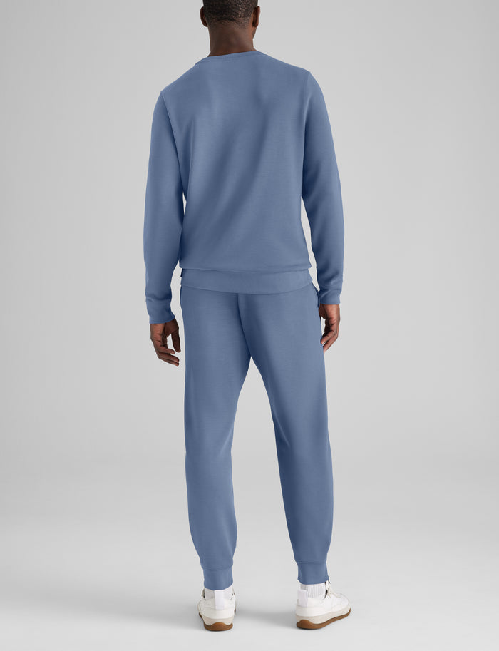 Luxe Traveler Knit Long Sleeve Crew & Jogger Set::Vintage Indigo