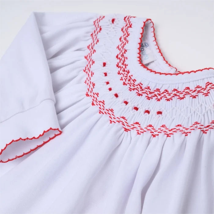 Magnolia Baby - Bishop Smocked Footie - Chris and Eve Red