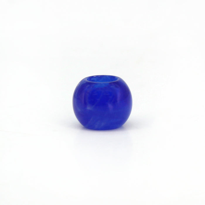 Marbled Blue Barrel Beads