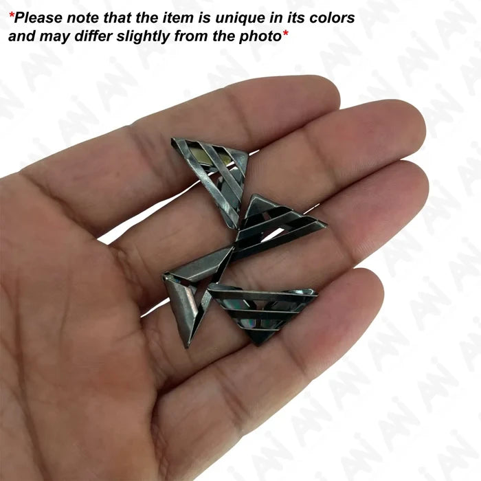 Ani Accessories | Black metallic majesty 4 piece on palm of the hand with info of product may be slightly differ from the image.