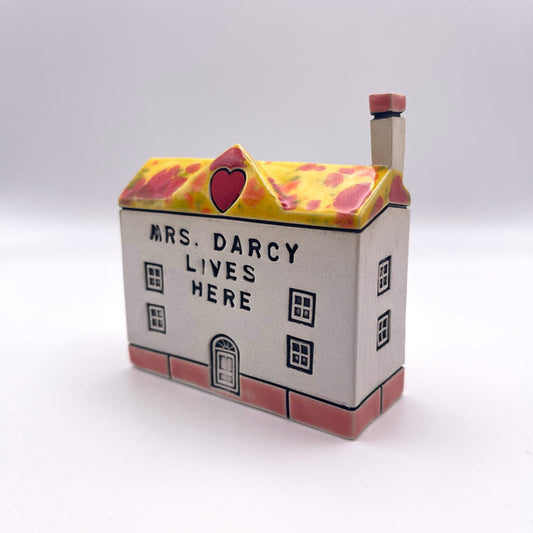 "Mrs. Darcy lives here" Ceramic House - Exclusive