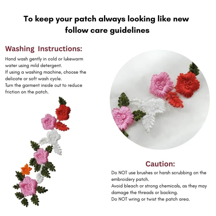 Multi Color Embroidered Floral Patch