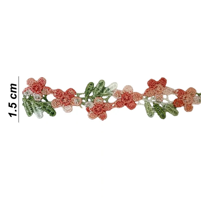 Multicolor Floral and Leaf Lace