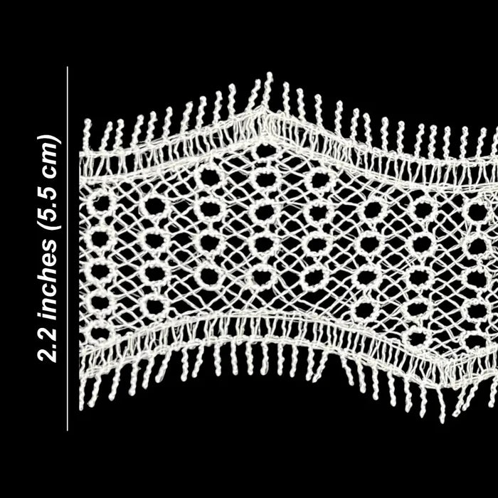 Net Lace Trim with Intricate Pattern | Width 5.5cm (2.1 inches) 55mm | SKU-FML-21