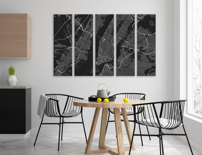 New York Art Map Canvas Print #5054