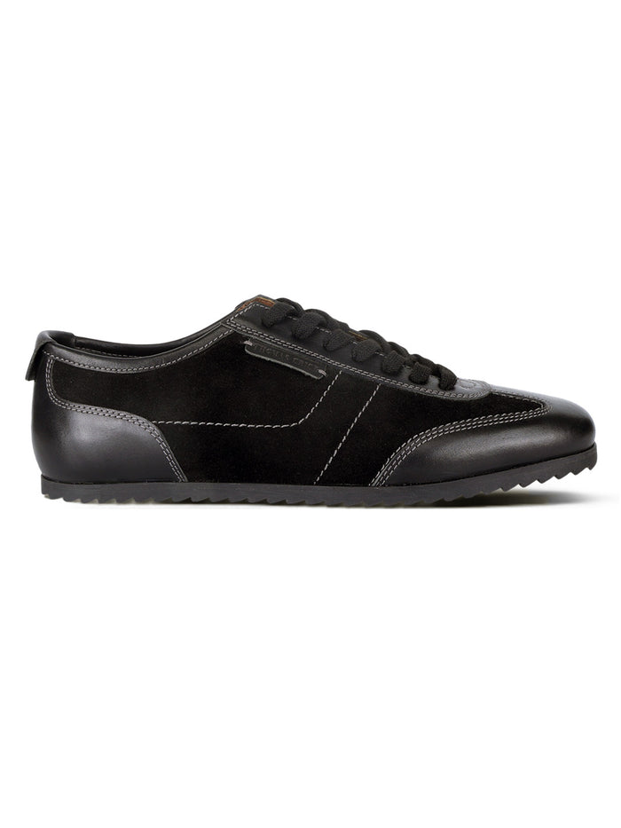 Pickton Black Suede Sneakers | Premium European Styling Lace-Up Shoes |TC-2647BL