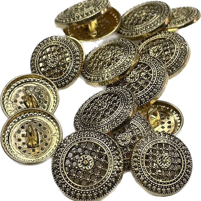 Raised Diamond Pattern Metal Buttons | 18mm(28L) & 21mm(34L)