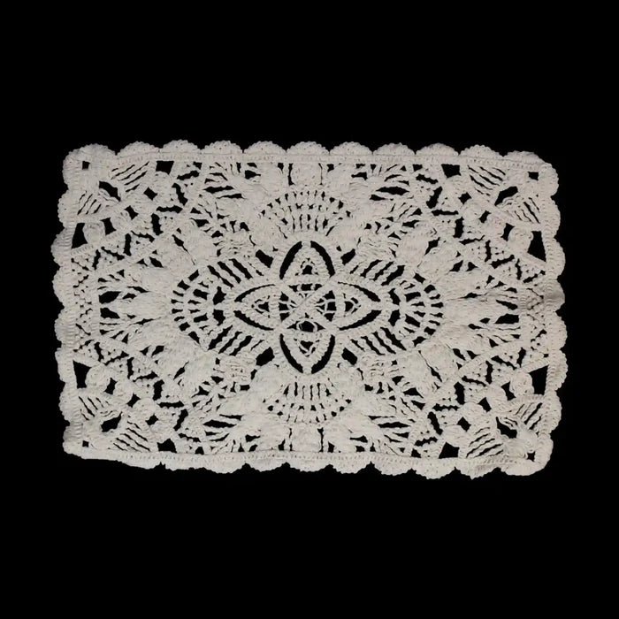 Rectangular Doily Applique Crochet Cotton Sew Patch