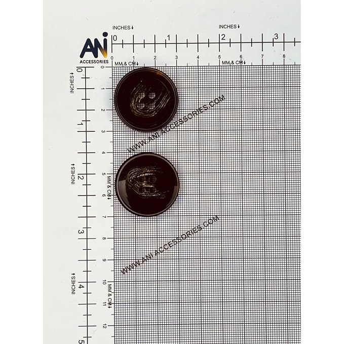 Rich Brown Horn Buttons with Unique Pattern | 28mm(44L)