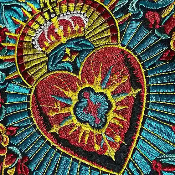 Royal Crowned Sacred Heart Mandala Hot Fix Patch