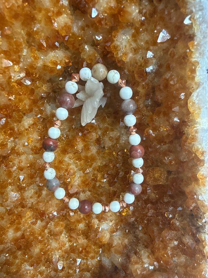 Sacred Desert Path – 8” Mookaite, White Buffalo & Copper