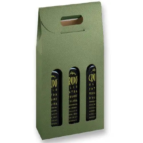 Sage Tall (200 ml) 3 Bottle Olive Oil Carrier - 6-5/8 x 2-1/8 x 12 50/cs - Mac Paper Supply