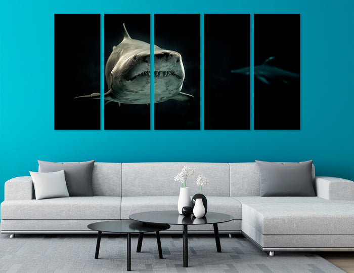Shark in the Abyss Canvas Print #8150