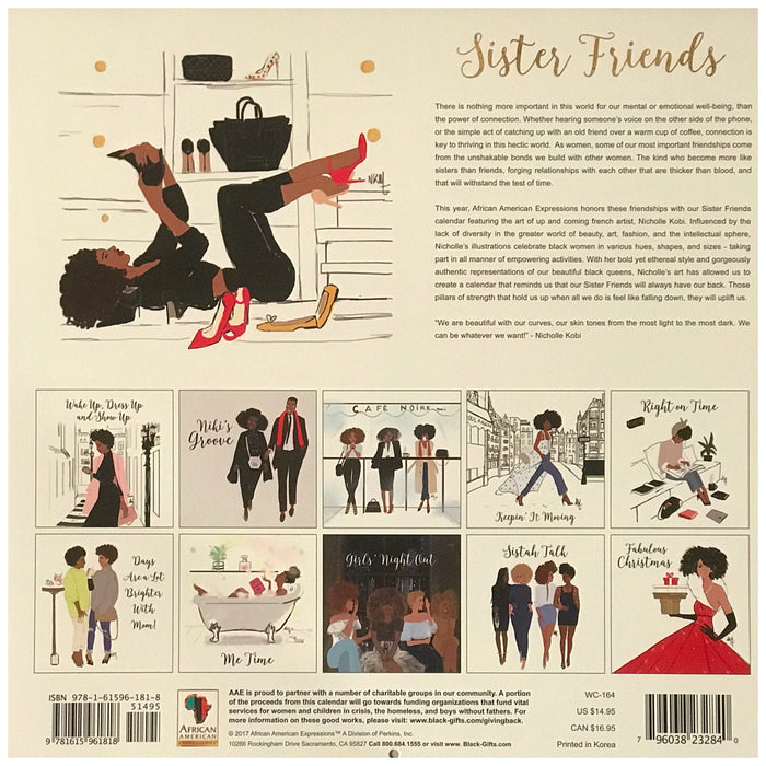 Sister Friends Wall Calendar 2018