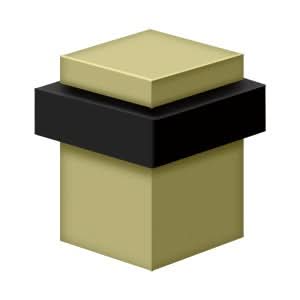 Solid Brass Square Universal Floor Bumper, 2-1/2"