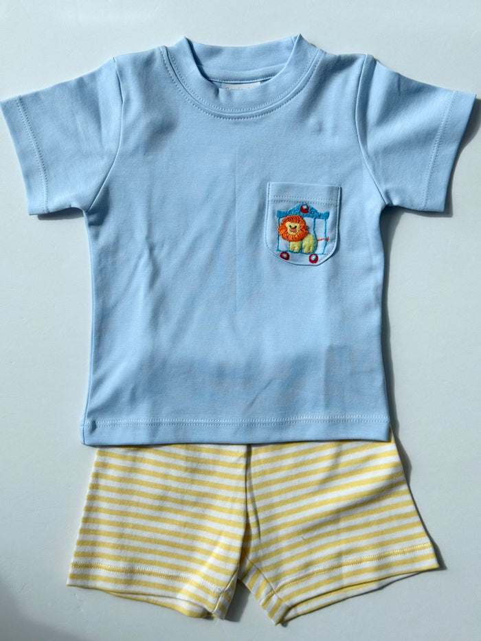 Squiggles - Tee + Short Set - Circus Lion Pocket