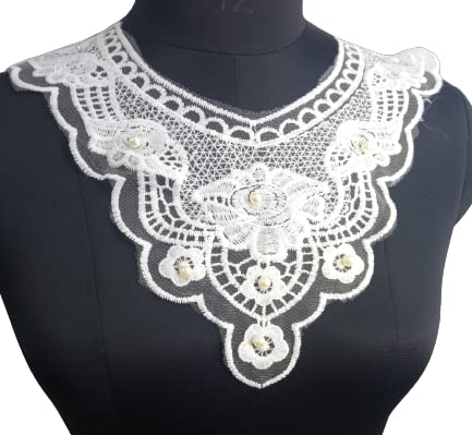 Round neckline close-up view showcasing delicate border, embroidery, and fabric quality for kurti, blouse, and gown.