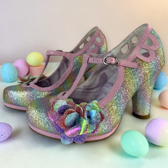Valerie and Matching Malibu Pastel Glitter Wide Fit